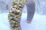 Cream off-White Coral Beaded Statement Headband, Wedding Hair Accessory, Embellished Wide Hairband, Wedding Guest Headpiece