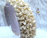 Cream off-White Coral Beaded Statement Headband, Wedding Hair Accessory, Embellished Wide Hairband, Wedding Guest Headpiece