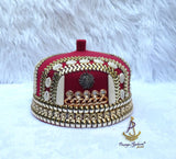 Igbo Red Chief Cap, Beaded Cowrie Ceremonial Hat | Nigerian Traditional Wear
