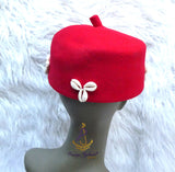 Red Cowrie Shell Igbo Cap, Nigerian Traditional Ceremonial Hat | Men's Wear | African Traditional Chief Hat