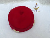 Red Cowrie Shell Igbo Cap, Nigerian Traditional Ceremonial Hat | Men's Wear | African Traditional Chief Hat