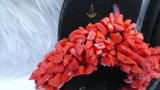 Original Coral Bead Slide Sandals | African Traditional Wedding Slippers | Igbo Edo Yoruba Bridal Shoes | Handmade Coral Beaded Slides for Women