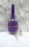 Small Yellow Purple Green Mix Orange Nigeria Shekere A Traditional African Percussion Instrument