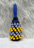 Small Yellow Purple Green Mix Orange Nigeria Shekere A Traditional African Percussion Instrument