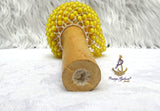 Yellow Nigeria African Shekere A Traditional African Percussion Instrument