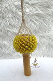 Yellow Nigeria African Shekere A Traditional African Percussion Instrument