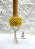 Yellow Nigeria African Shekere A Traditional African Percussion Instrument