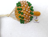 Yellow with Pink Nigeria Shekere A Traditional African Percussion Instrument