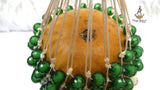 Yellow with Pink Nigeria Shekere A Traditional African Percussion Instrument