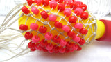 Small Yellow Purple Green Mix Orange Nigeria Shekere A Traditional African Percussion Instrument