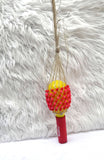 Small Yellow Purple Green Mix Orange Nigeria Shekere A Traditional African Percussion Instrument