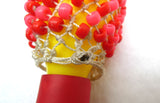 Small Yellow Purple Green Mix Orange Nigeria Shekere A Traditional African Percussion Instrument