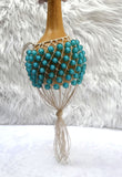 Blue Mixed Orange Nigeria Shekere A Traditional African Percussion Instrument