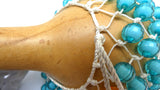 Blue Mixed Orange Nigeria Shekere A Traditional African Percussion Instrument