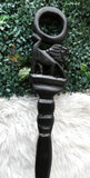 Black Elephant Walking Stick, Carved Ceremonial Cane | African-Inspired Staff Wedding Groom Staff |Ceremonial Walking Cane