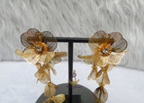 Gold Plated Long Detailed Earring Jewellery - Stunning Earrings for Special Occasion