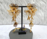 Gold Plated Long Detailed Earring Jewellery - Stunning Earrings for Special Occasion