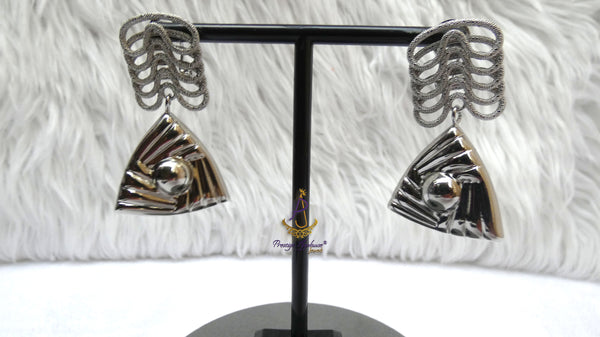 Silver Plated Dangling Statement Earrings| Wedding Jewellery Great as Gift