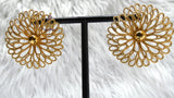 18K Gold Plated Bold Floral Statement Earrings, Rose Earrings, Oversize Stud Wedding Jewellery