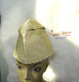 Orange Gold Purple Gold Men Aso Oke Groom Fila Cap Hat UK Dispatch