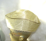 Orange Gold Purple Gold Men Aso Oke Groom Fila Cap Hat UK Dispatch