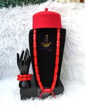 PrestigeApplause African Bead Necklace Set with Black Traditional Cap | Igbo Wedding Jewellery | Luxury Cultural Bridal Set
