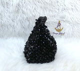 PrestigeApplause Black Beaded Handbag | Crystal Evening Clutch | Statement Purse | Wedding & Party Bag