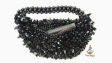 PrestigeApplause Black Beaded Handbag | Crystal Evening Clutch | Statement Purse | Wedding & Party Bag