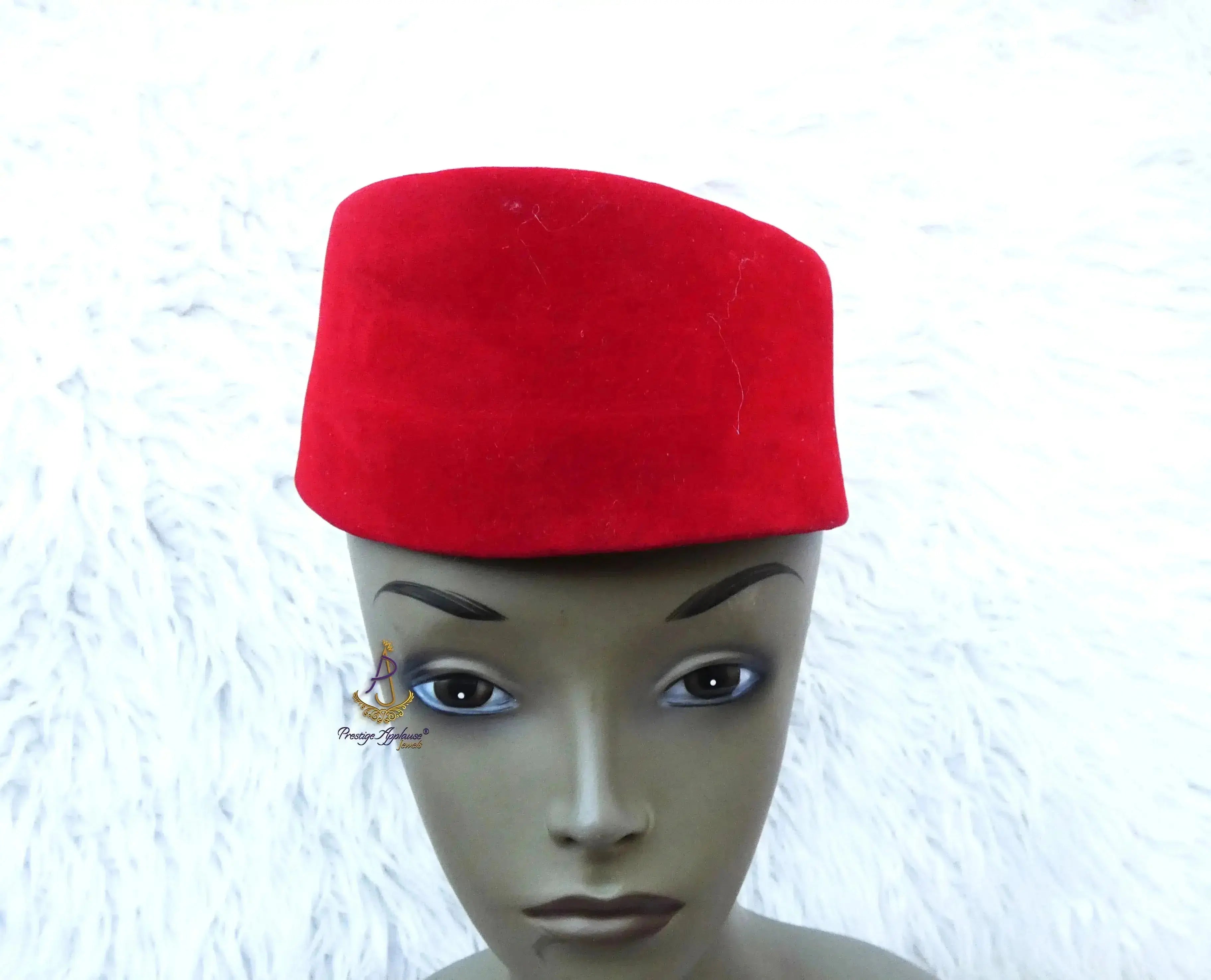 Igbo Chieftaincy Black Red Hat Beaded Ozo Cap Velvet Suede Igbo Cap ...