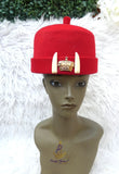 PrestigeApplause Igbo Edo Chieftaincy Ozo Red Hat | Nigerian Men's hat | African Traditional Chief Hat with Free Red Bracelet PrestigeApplause Jewels