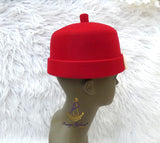 PrestigeApplause Igbo Edo Chieftaincy Ozo Red Hat | Nigerian Men's hat | African Traditional Chief Hat with Free Red Bracelet PrestigeApplause Jewels