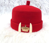PrestigeApplause Igbo Edo Chieftaincy Ozo Red Hat | Nigerian Men's hat | African Traditional Chief Hat with Free Red Bracelet PrestigeApplause Jewels