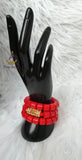 PrestigeApplause Igbo Edo Elephant-Tusk Red Coral Groom men African Necklace Bracelet Beads Jewellery Set - Male Traditional Nigerian PrestigeApplause Jewels