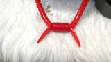 PrestigeApplause Igbo Faux Elephant-Tusk Red Coral Groom men African Necklace Bracelet Beads Jewellery Set - Male Traditional Nigerian PrestigeApplause Jewels