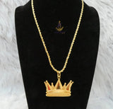 PrestigeApplause Italian Gold Plated Crown Pendant Necklace – Royal Statement Necklace Jewelry for Men & Women PrestigeApplause Jewels