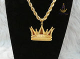 PrestigeApplause Italian Gold Plated Crown Pendant Necklace – Royal Statement Necklace Jewelry for Men & Women PrestigeApplause Jewels