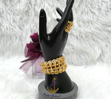 PrestigeApplause Luxury Gold Plated Statement Bracelet & Ring Set | Bold Chunky Cuff Italian Gold Replica Jewellery