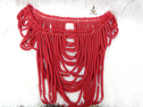 PrestigeApplause Nigerian Bridal Wear Edo Delta Red Coral Beaded Bridal Top Blouse Wedding Bridal Party Beaded Igbo Traditional Wear PrestigeApplause Jewels
