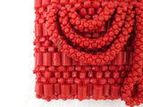 PrestigeApplause Nigerian Edo Delta Igbo Red Orange Coral Beaded Bridal Small Purse Clutch wedding Bridal Party Beaded Igbo Traditional Wear PrestigeApplause Jewels