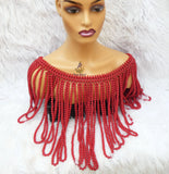 PrestigeApplause Nigerian Edo Delta Red Coral Beaded Bridal Top Blouse wedding Bridal Party Beaded Igbo Traditional Wear PrestigeApplause Jewels