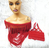 PrestigeApplause Nigerian Edo Delta Red Coral Beaded Bridal Top Blouse wedding Bridal Party Beaded Igbo Traditional Wear PrestigeApplause Jewels