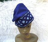 PrestigeApplause Royal Blue New Design African Men Aso Oke Yoruba Fila Cap Party with Embroidery Groom Men Nigerian Hat PrestigeApplause Jewels