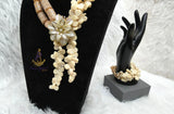 PrestigeApplause Traditional  White Cream Coral Beads Bridal Necklace Set with 18k Gold Accessories PrestigeApplause Jewels