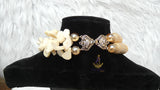 PrestigeApplause Traditional  White Cream Coral Beads Bridal Necklace Set with 18k Gold Accessories PrestigeApplause Jewels