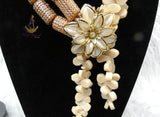 PrestigeApplause Traditional  White Cream Coral Beads Bridal Necklace Set with 18k Gold Accessories PrestigeApplause Jewels