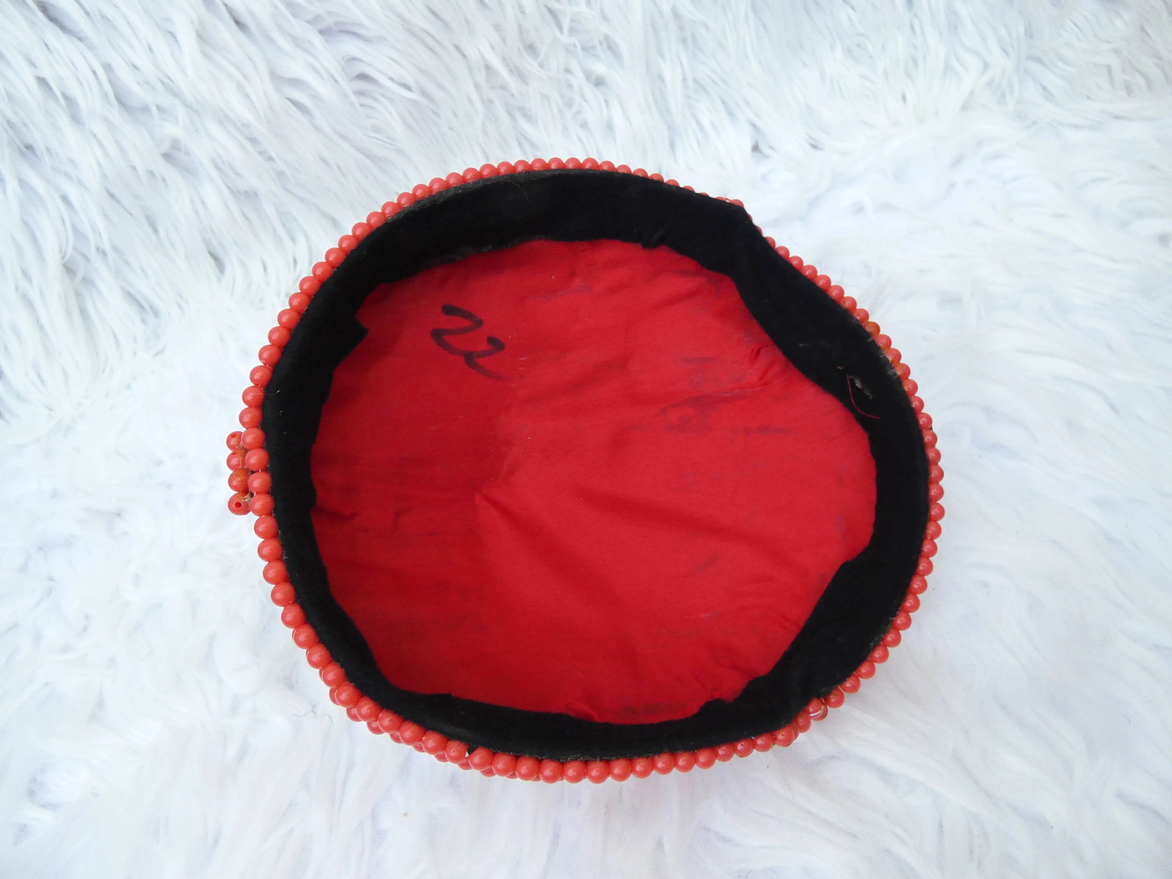Clearance African handmade Coral beaded cap for Nigerian traditional ...