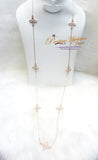 Beautiful Clover Crystal Gold Necklace Earring Popular Jewellery Set UK despatch Great as Gift