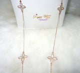 Beautiful Clover Crystal Gold Necklace Earring Popular Jewellery Set UK despatch Great as Gift