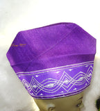 Nigeria Fila Orange Gold Purple Gold Men Aso Oke Groom Fila Cap Hat UK Dispatch