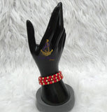 Red Beads with Gold Accessories Unisex Hand Bracelet – Adjustable Fashion Jewelry for Men & Women Bangle Bracelet